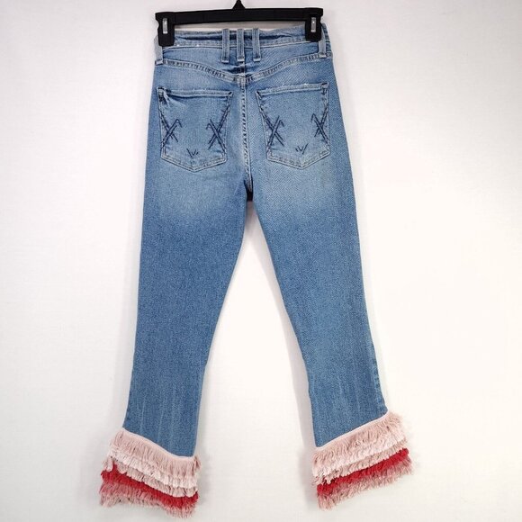 Anthropologie McGuire Jeans Valletta Straight Fringe Cropped Denim Size 25 - Picture 3 of 16